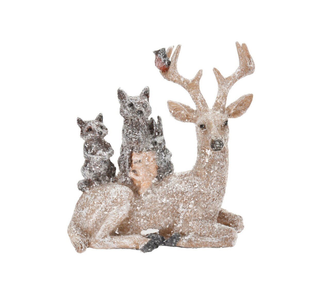 Decoratiune Reindeer, raccoon and rabbit, 13x7x15 cm, poliston - imagine 3